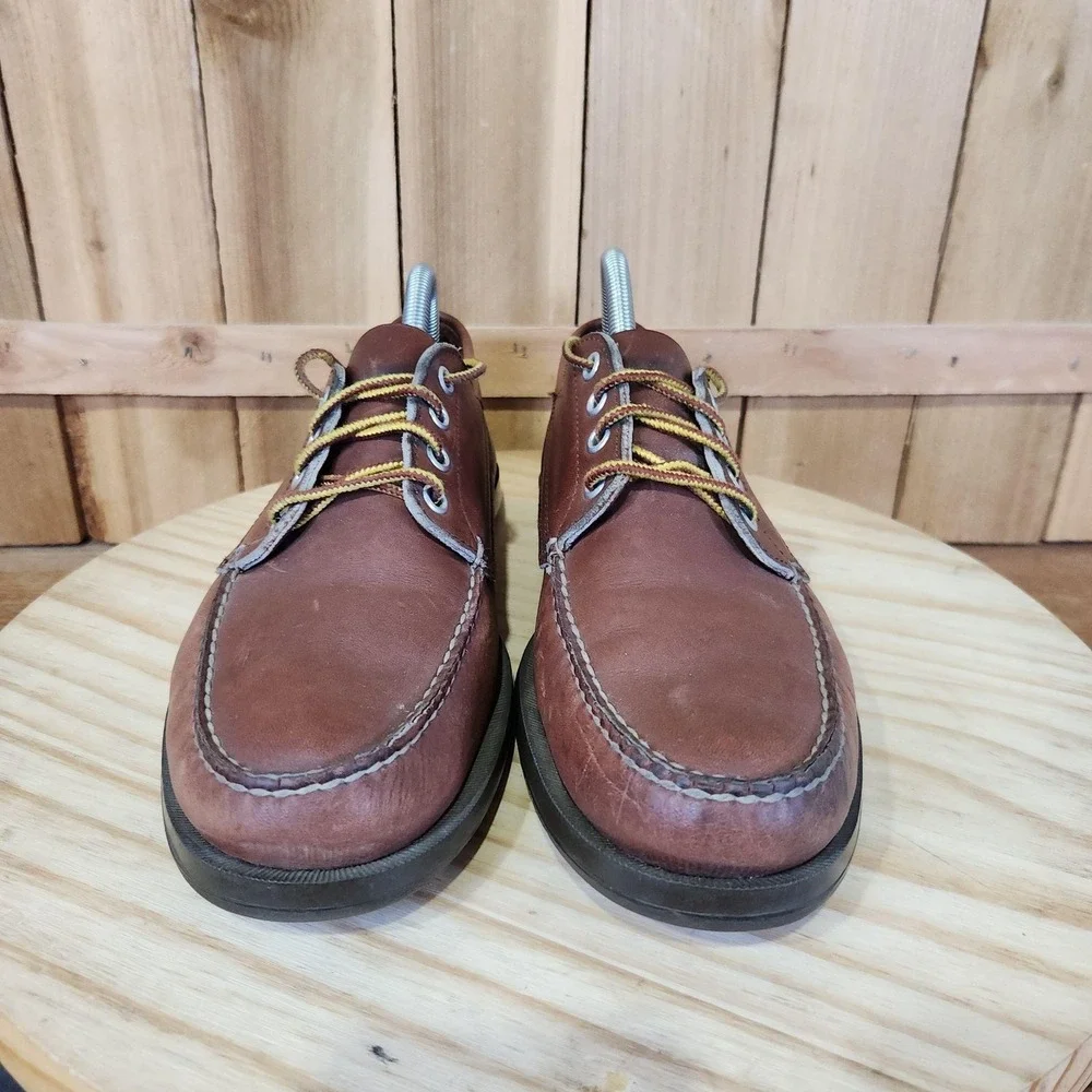 L.L.Bean Blucher Moc Shoes Mens 9 M Brown Leather Boat Casual Non Slip Comfort